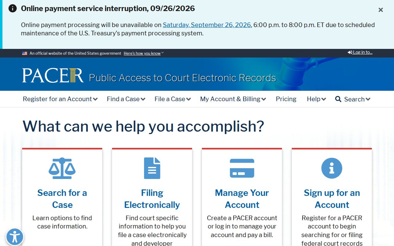 New Mexico federal docket search through PACER