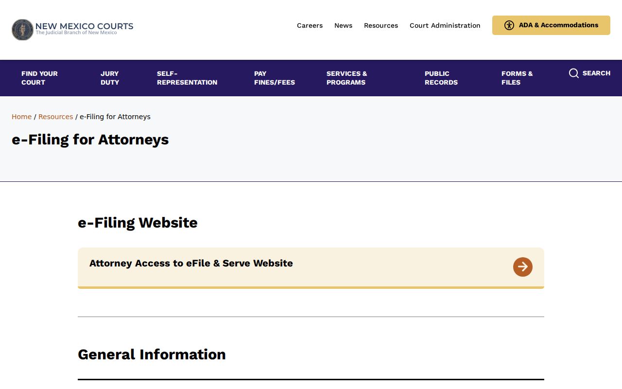 New Mexico court docket e-filing coverage and attorney filing guidance
